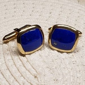 Lapis 18K Gold Cufflinks